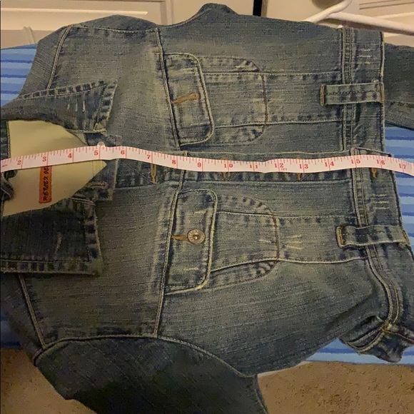 Cropped blue denim jacket - Picture 3 of 4